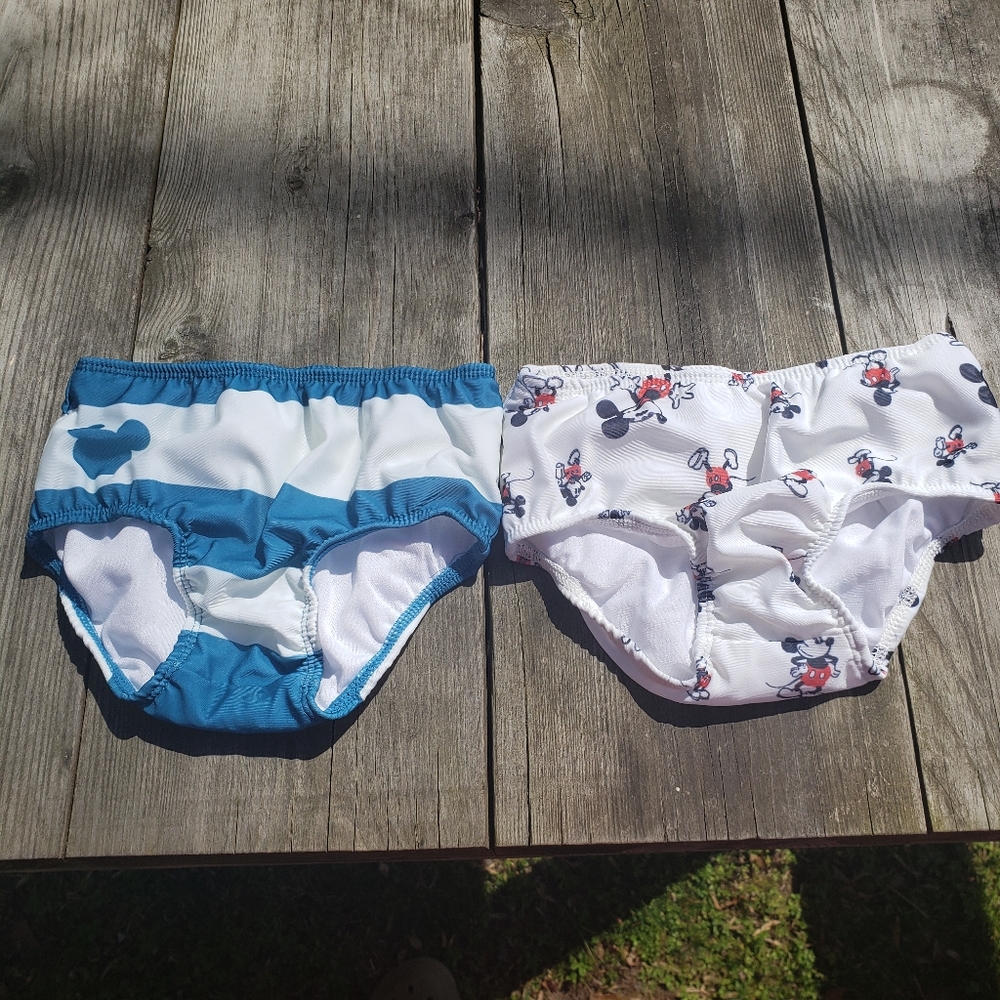 Disney White and Blue Swim Trunks